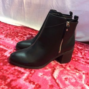 NBW Black Boots with low block heel